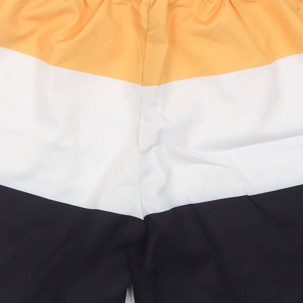 SheIn Boys Yellow Striped Polyester Bermuda Shorts Size 13-14 Years  Regular Tie