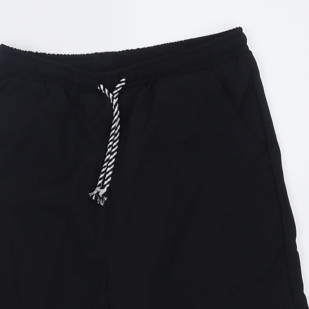 SheIn Boys Black  Polyester Bermuda Shorts Size 13-14 Years  Regular Tie