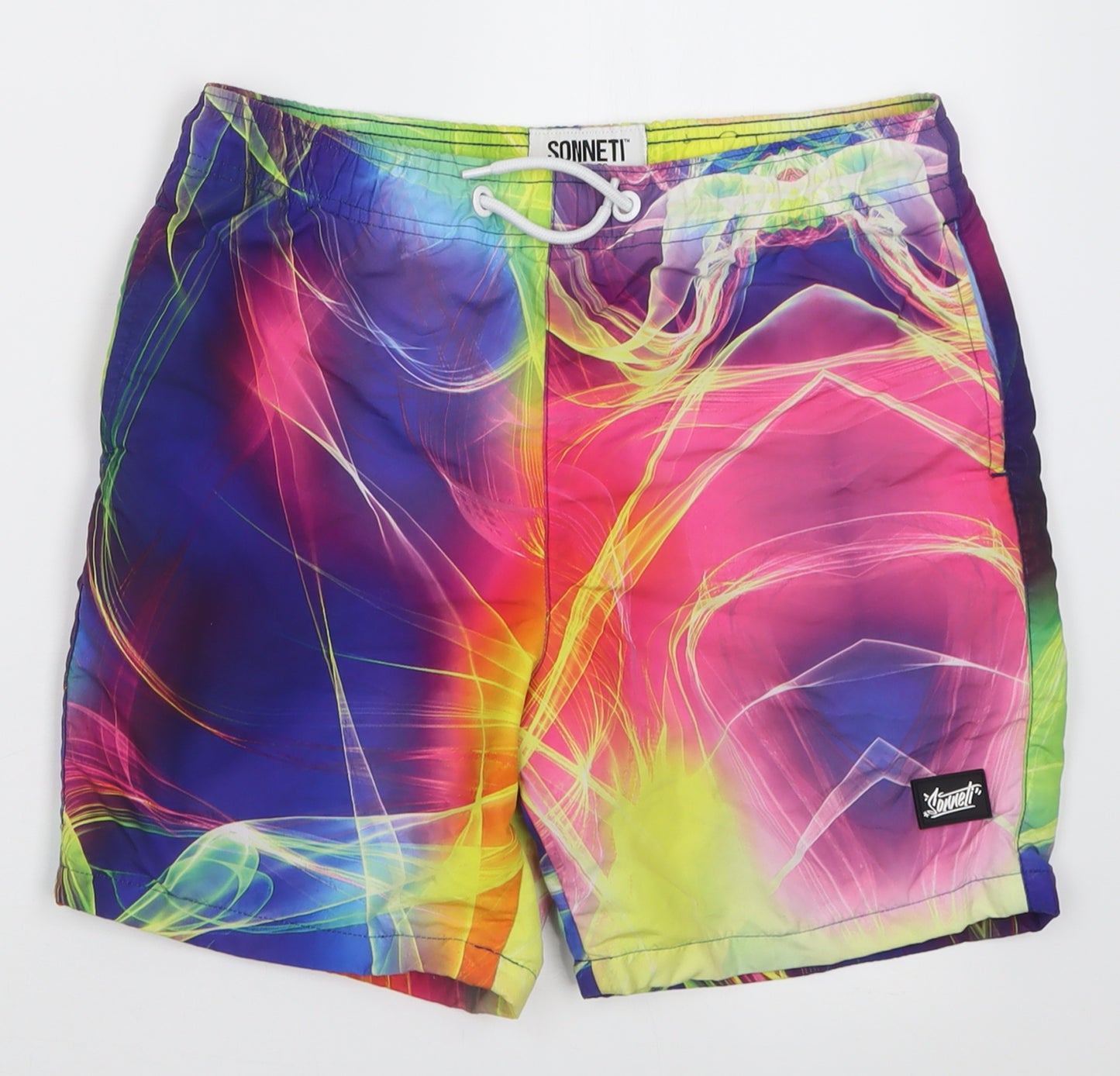Sonneti Boys Multicoloured Geometric Polyester Sweat Shorts Size 12-13 Years  Regular Tie