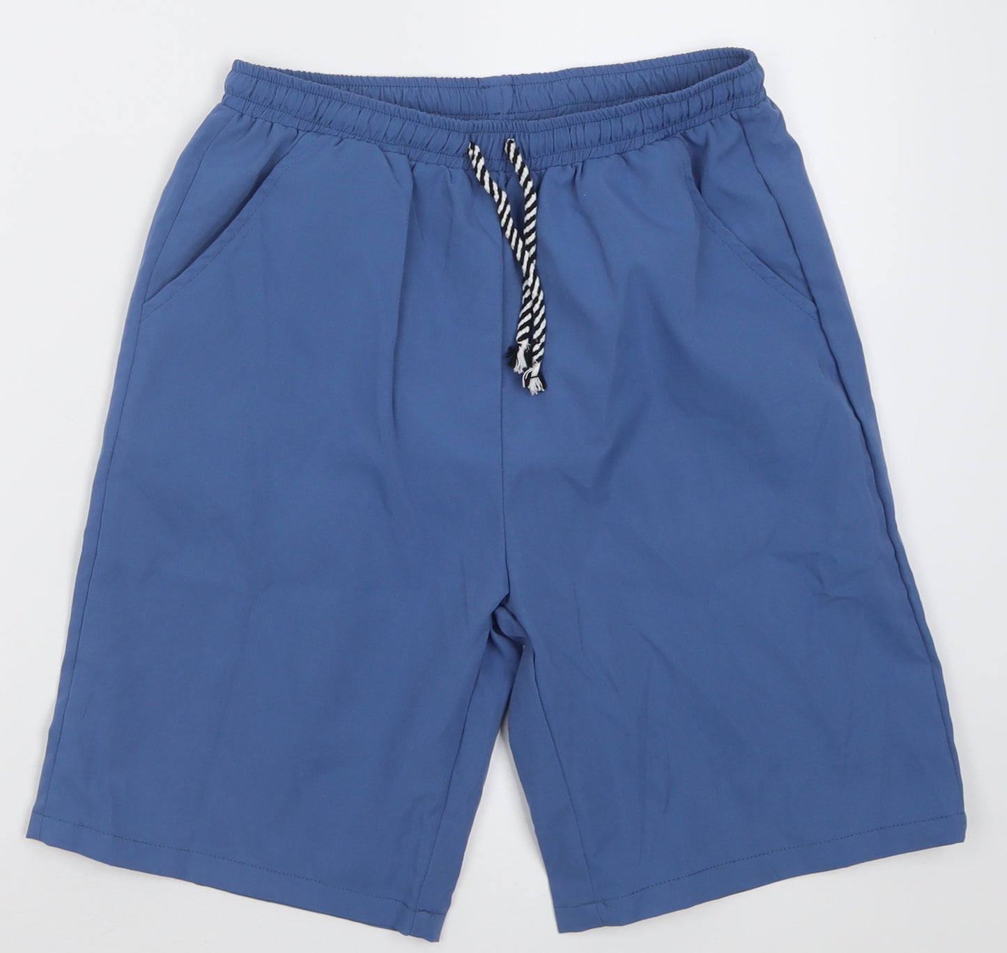 SheIn Boys Blue  Polyester Bermuda Shorts Size 13-14 Years  Regular Tie
