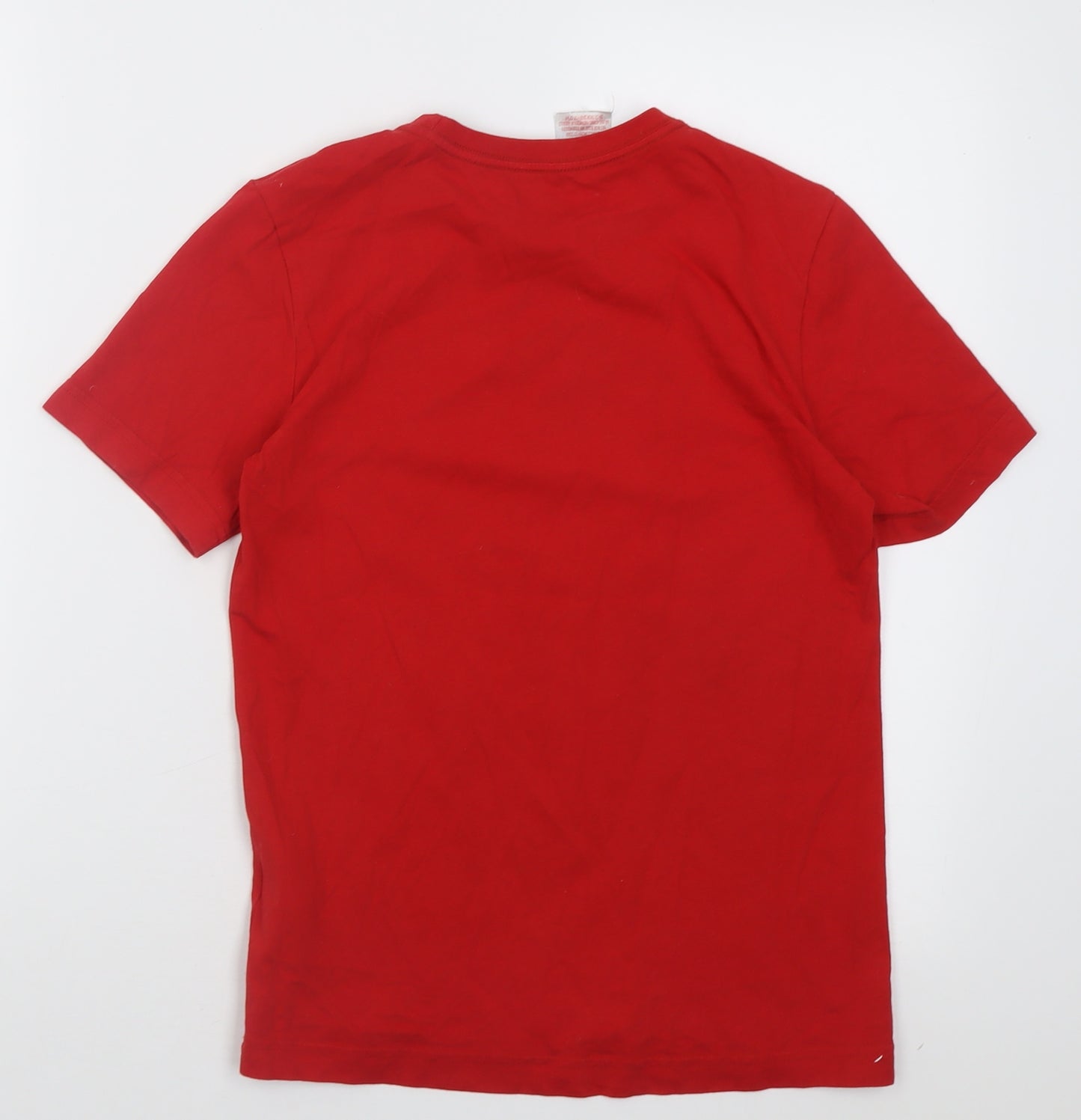 adidas Boys Red  Cotton Basic T-Shirt Size 11-12 Years Crew Neck Pullover