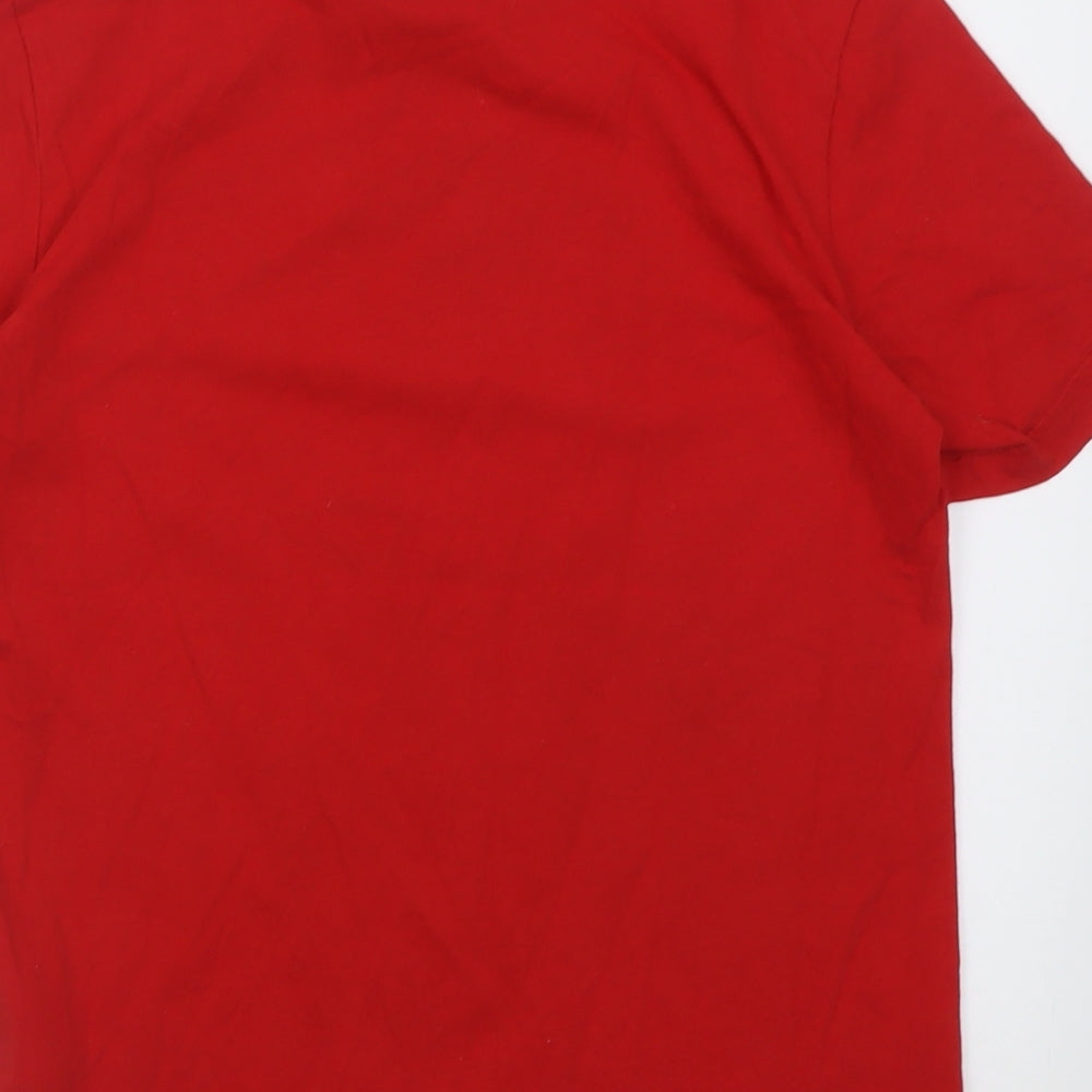 adidas Boys Red  Cotton Basic T-Shirt Size 11-12 Years Crew Neck Pullover