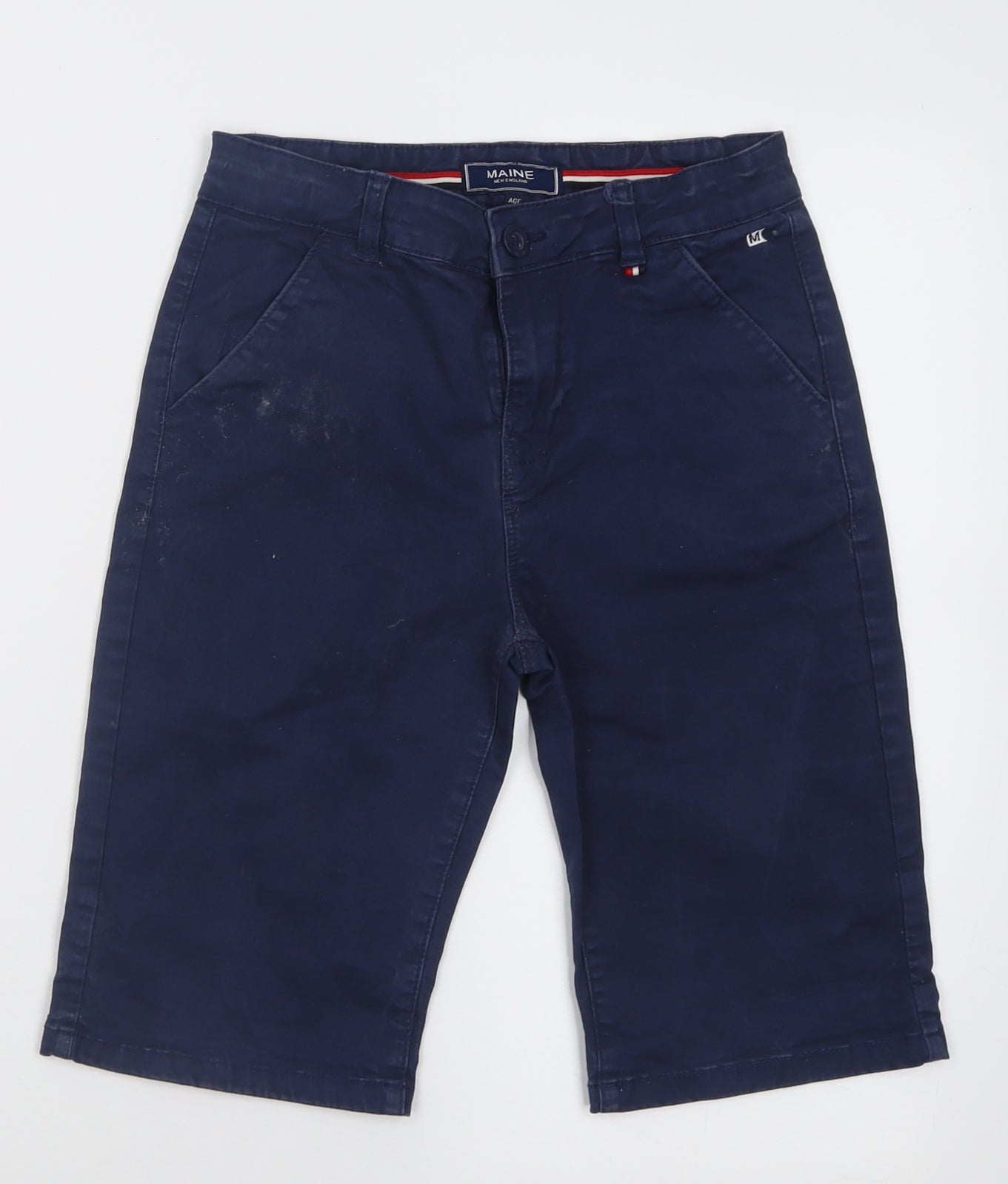 Maine Boys Blue  Cotton Chino Shorts Size 11 Years  Regular Buckle
