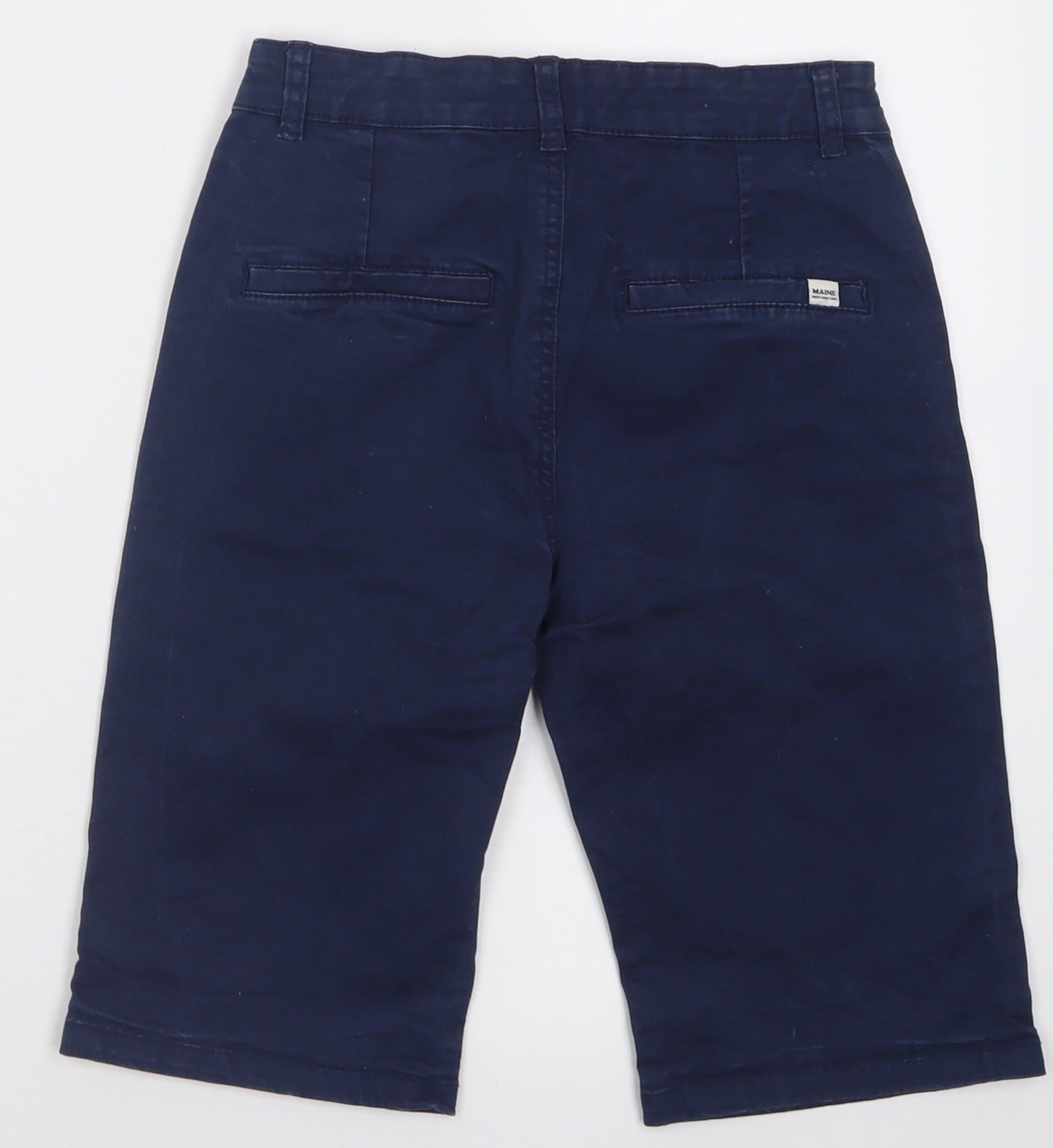 Maine Boys Blue  Cotton Chino Shorts Size 11 Years  Regular Buckle