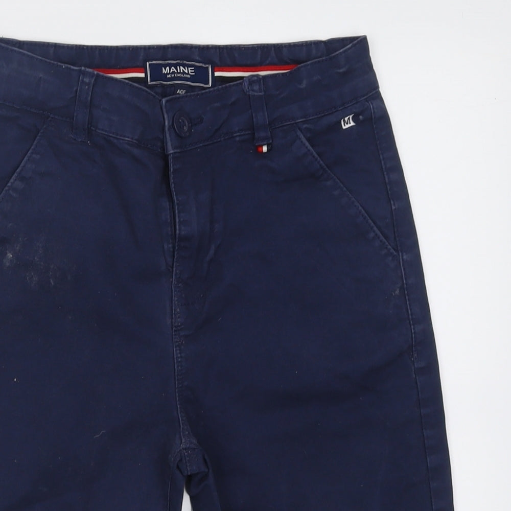 Maine Boys Blue  Cotton Chino Shorts Size 11 Years  Regular Buckle