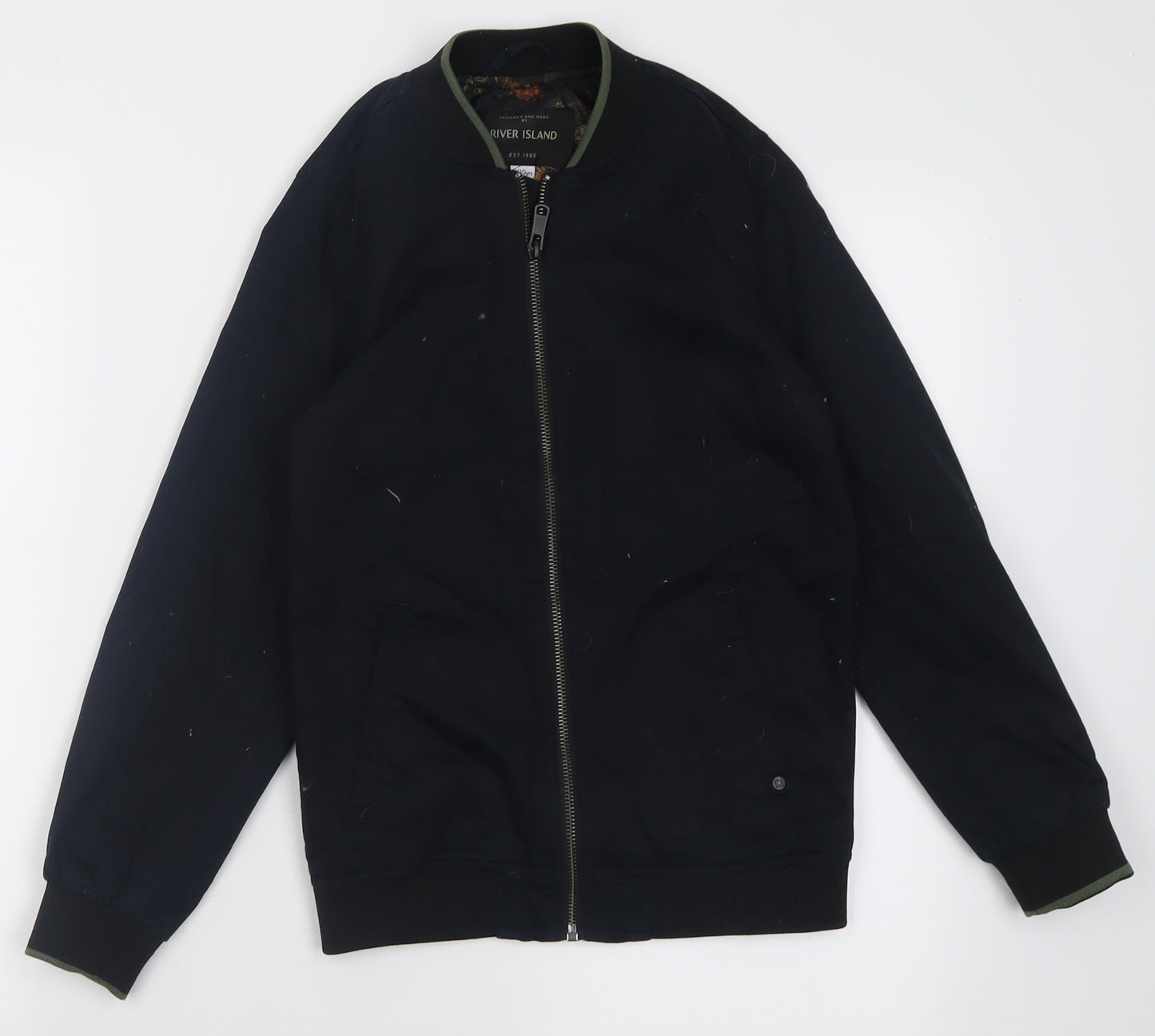 River Island Boys Black   Basic Jacket Jacket Size 9-10 Years  Zip