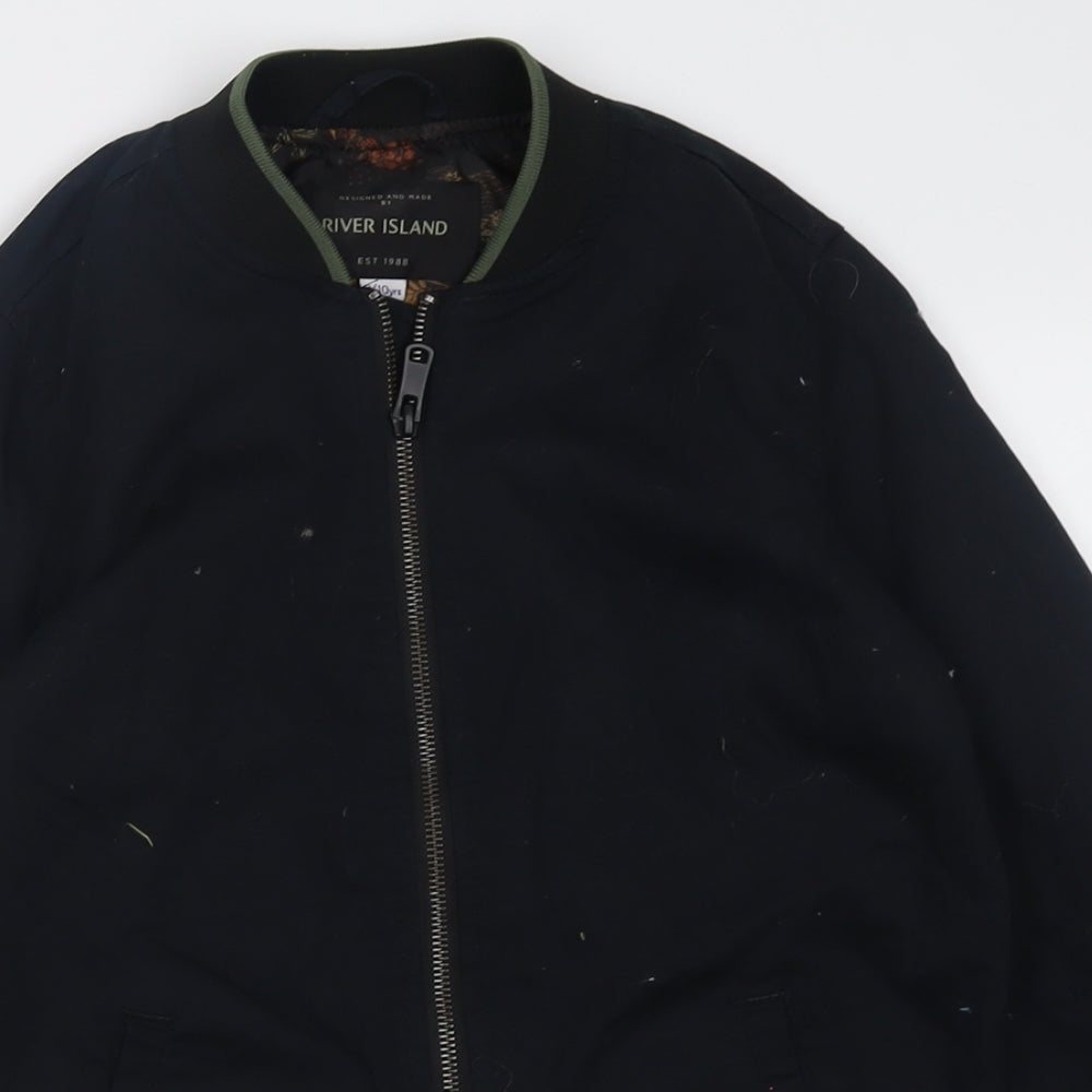 River Island Boys Black   Basic Jacket Jacket Size 9-10 Years  Zip