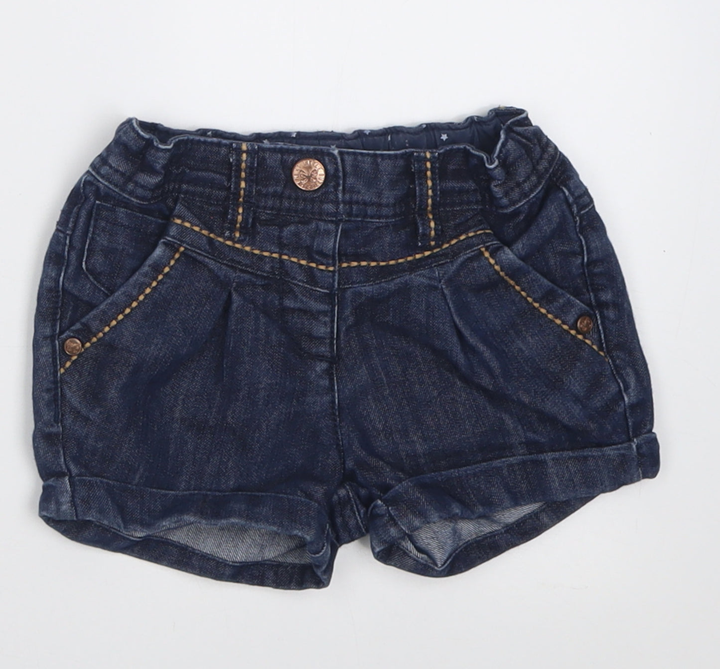 NEXT Girls Blue  Cotton Bermuda Shorts Size 2 Years  Regular Buckle