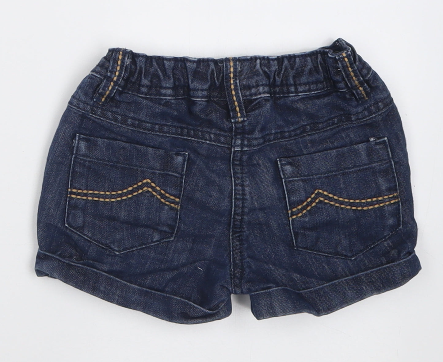 NEXT Girls Blue  Cotton Bermuda Shorts Size 2 Years  Regular Buckle