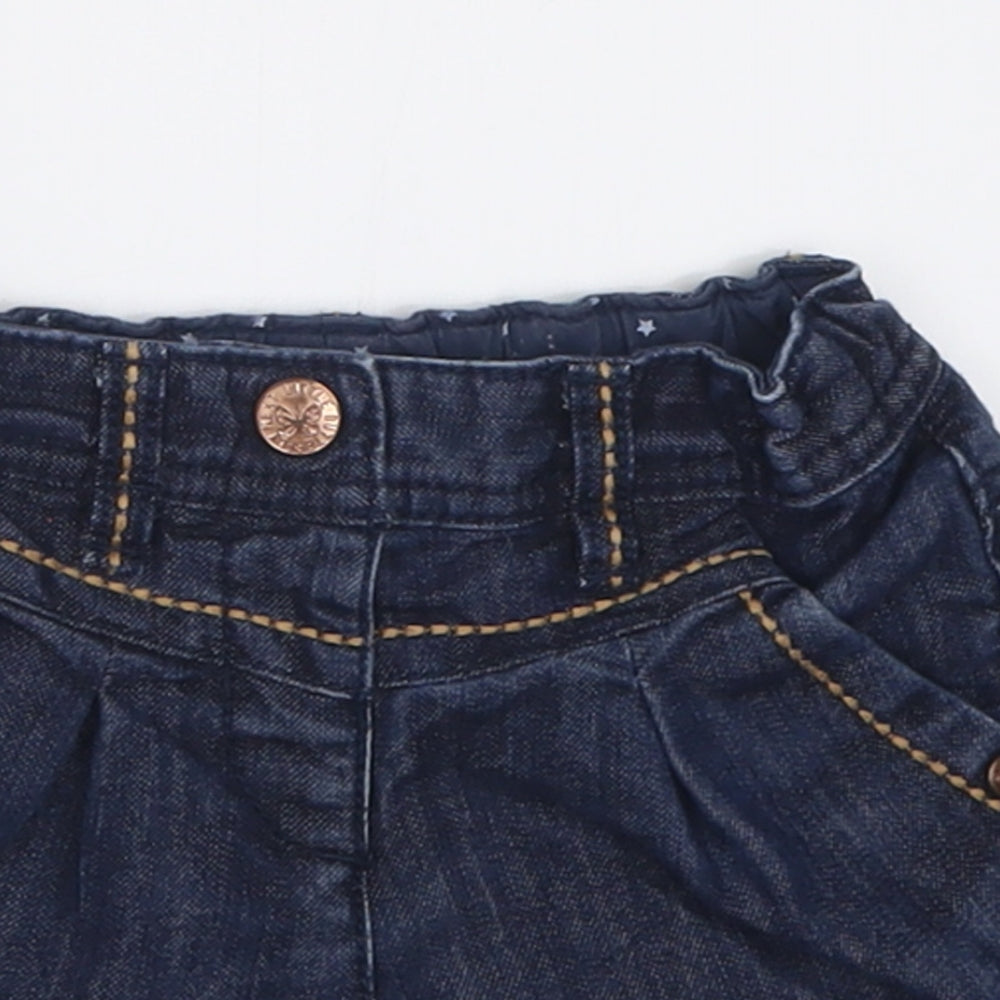 NEXT Girls Blue  Cotton Bermuda Shorts Size 2 Years  Regular Buckle