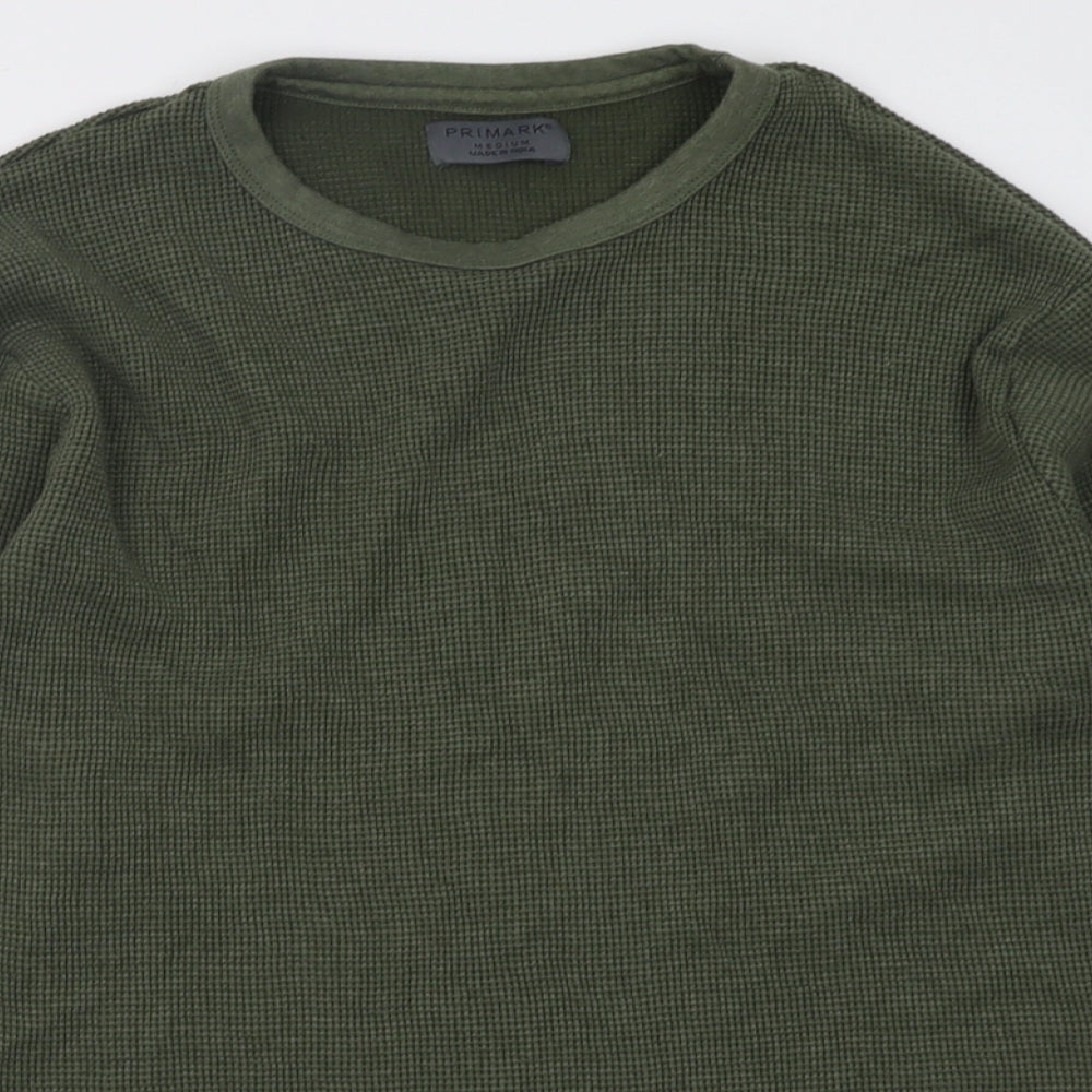 Primark Mens Green Crew Neck  Cotton Pullover Jumper Size M