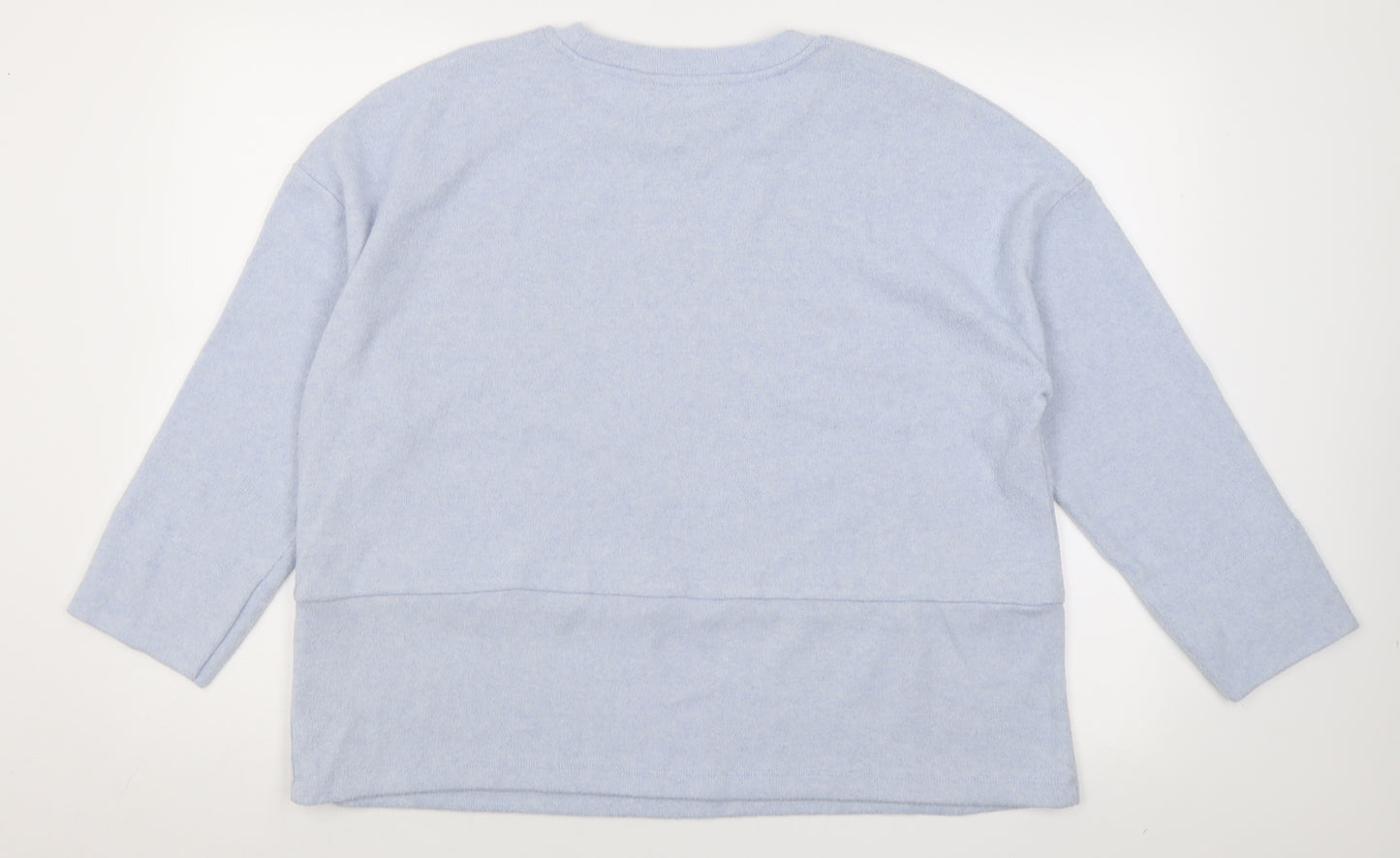 F&F Womens Blue Crew Neck  Polyester Pullover Jumper Size 14
