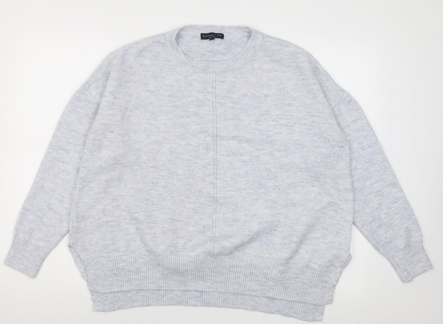 F&F Womens Blue Crew Neck  Acrylic Pullover Jumper Size 16