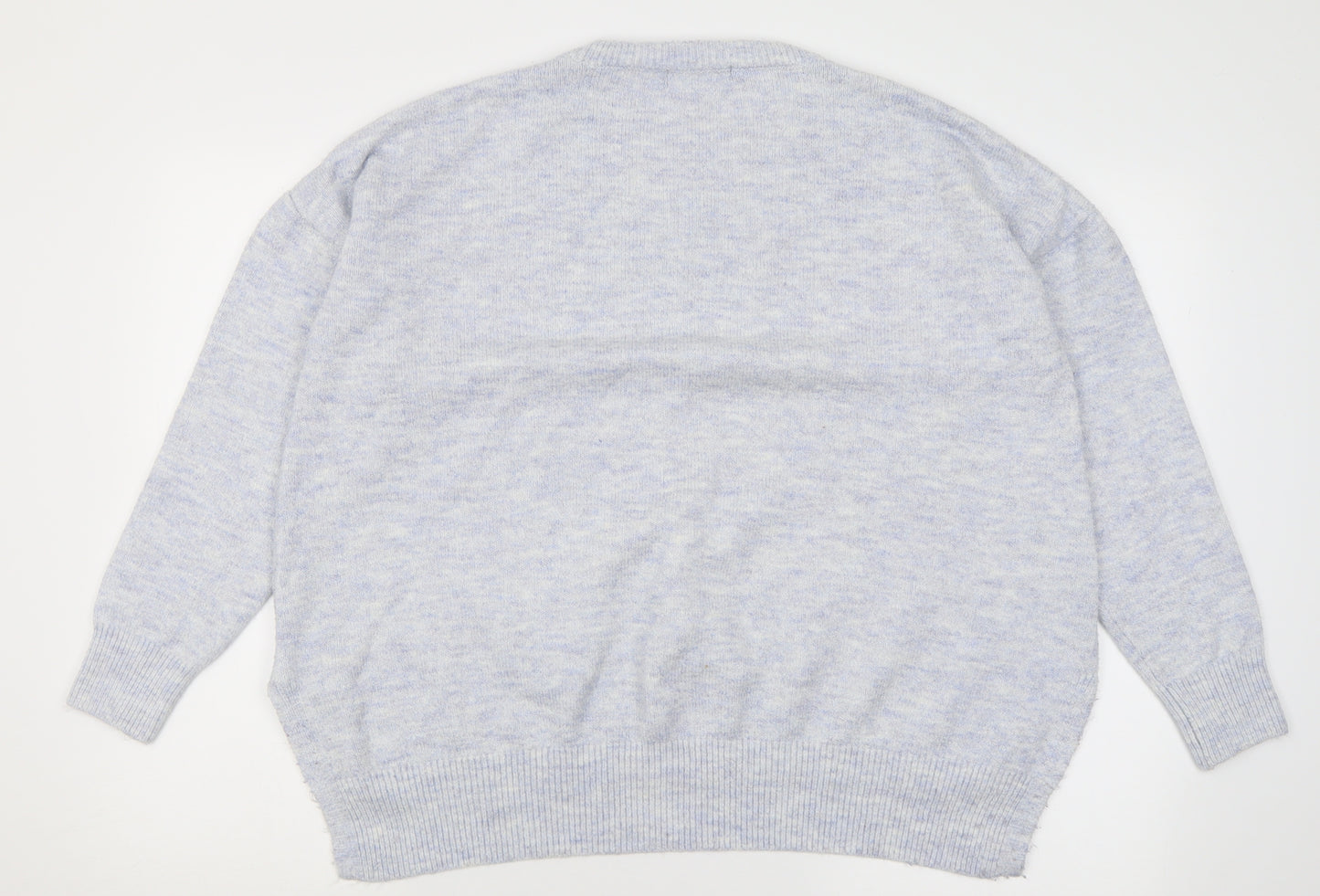 F&F Womens Blue Crew Neck  Acrylic Pullover Jumper Size 16