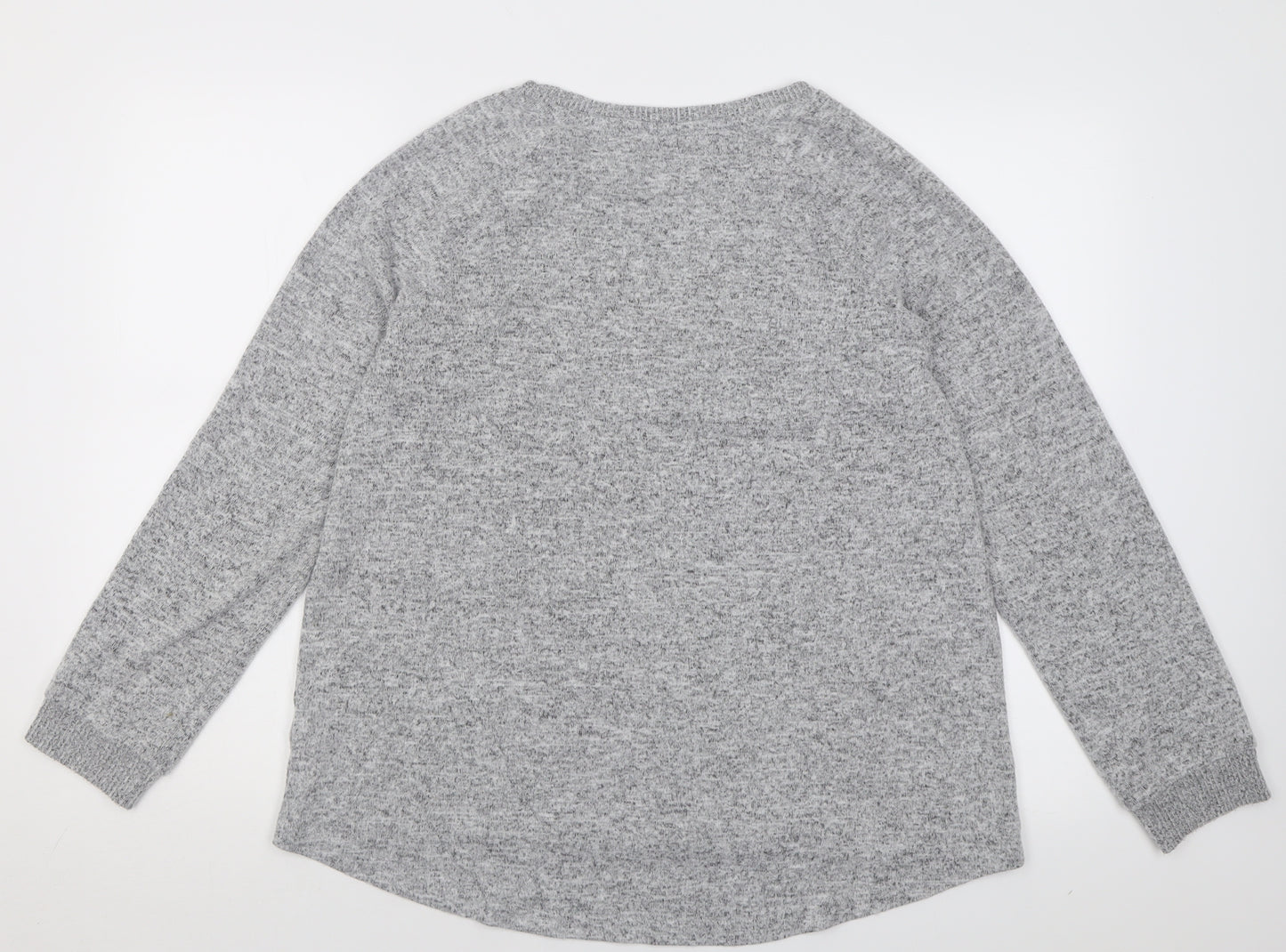 Primark Womens Grey Crew Neck  Polyester Pullover Jumper Size M