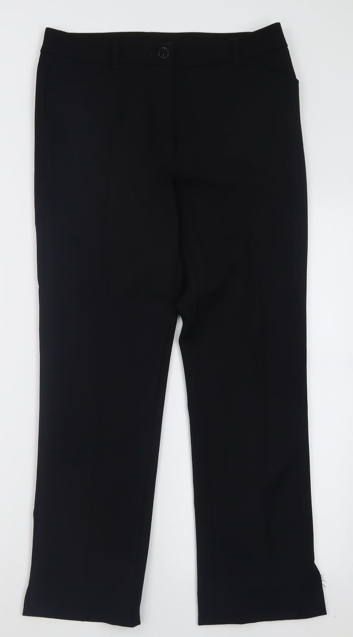 Betty Barclay Womens Black  Polyester Trousers  Size 10 L27 in Regular Button