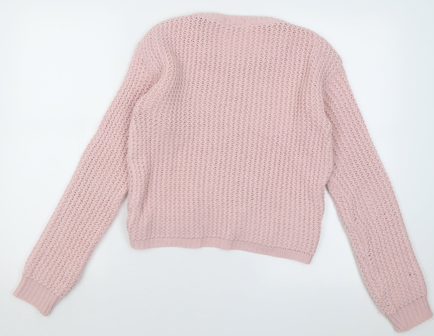 Chemistry Womens Pink Crew Neck  Acrylic Pullover Jumper Size M