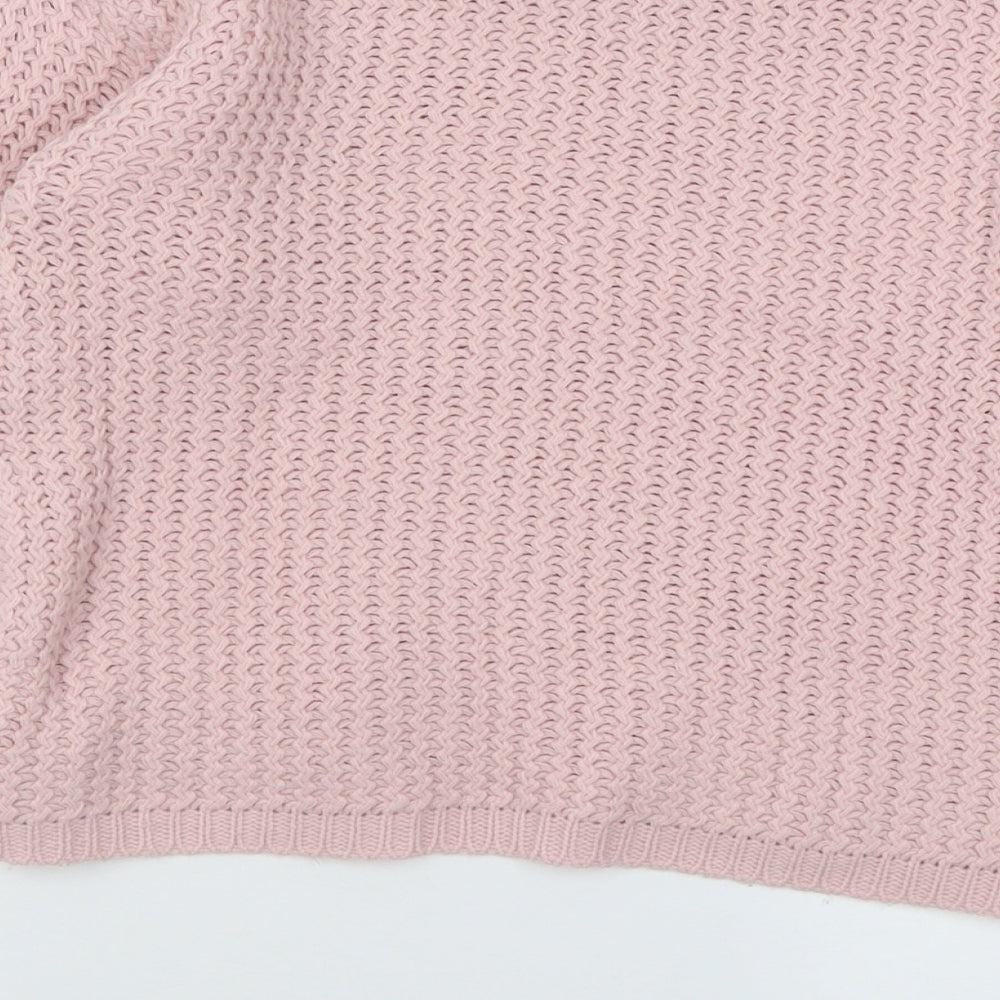 Chemistry Womens Pink Crew Neck  Acrylic Pullover Jumper Size M