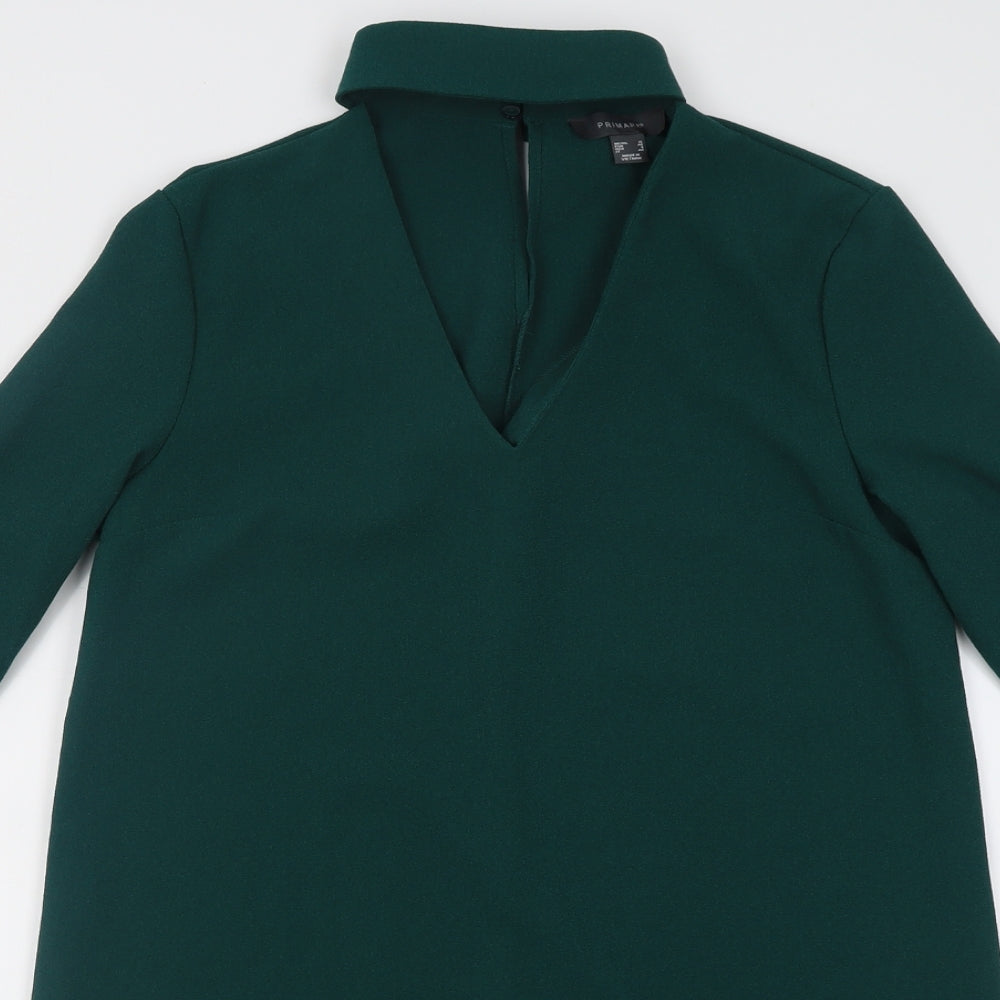 Primark Womens Green  Polyester A-Line  Size 12  V-Neck Pullover