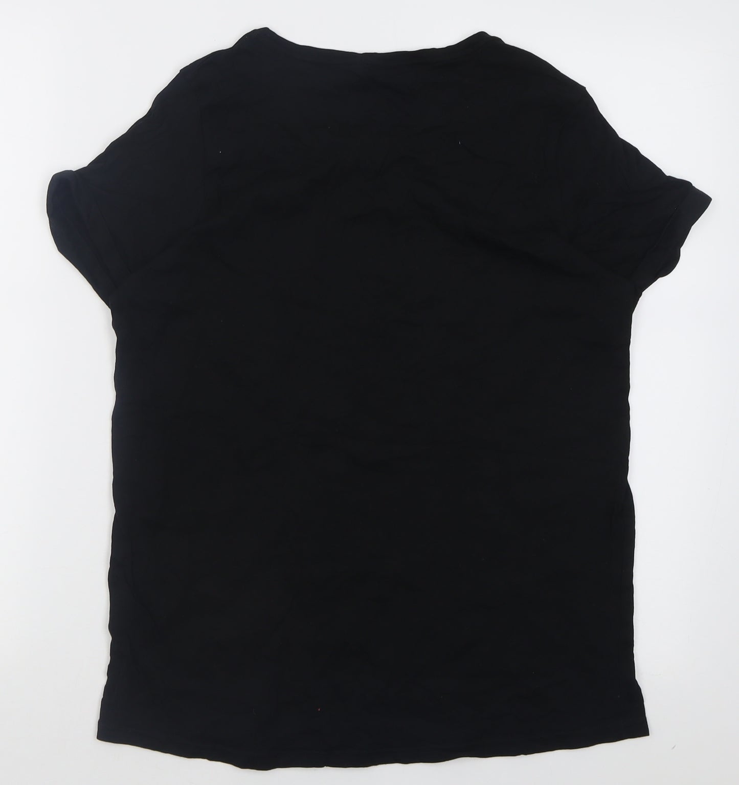 pep&co Womens Black  Cotton Basic T-Shirt Size 10 Crew Neck