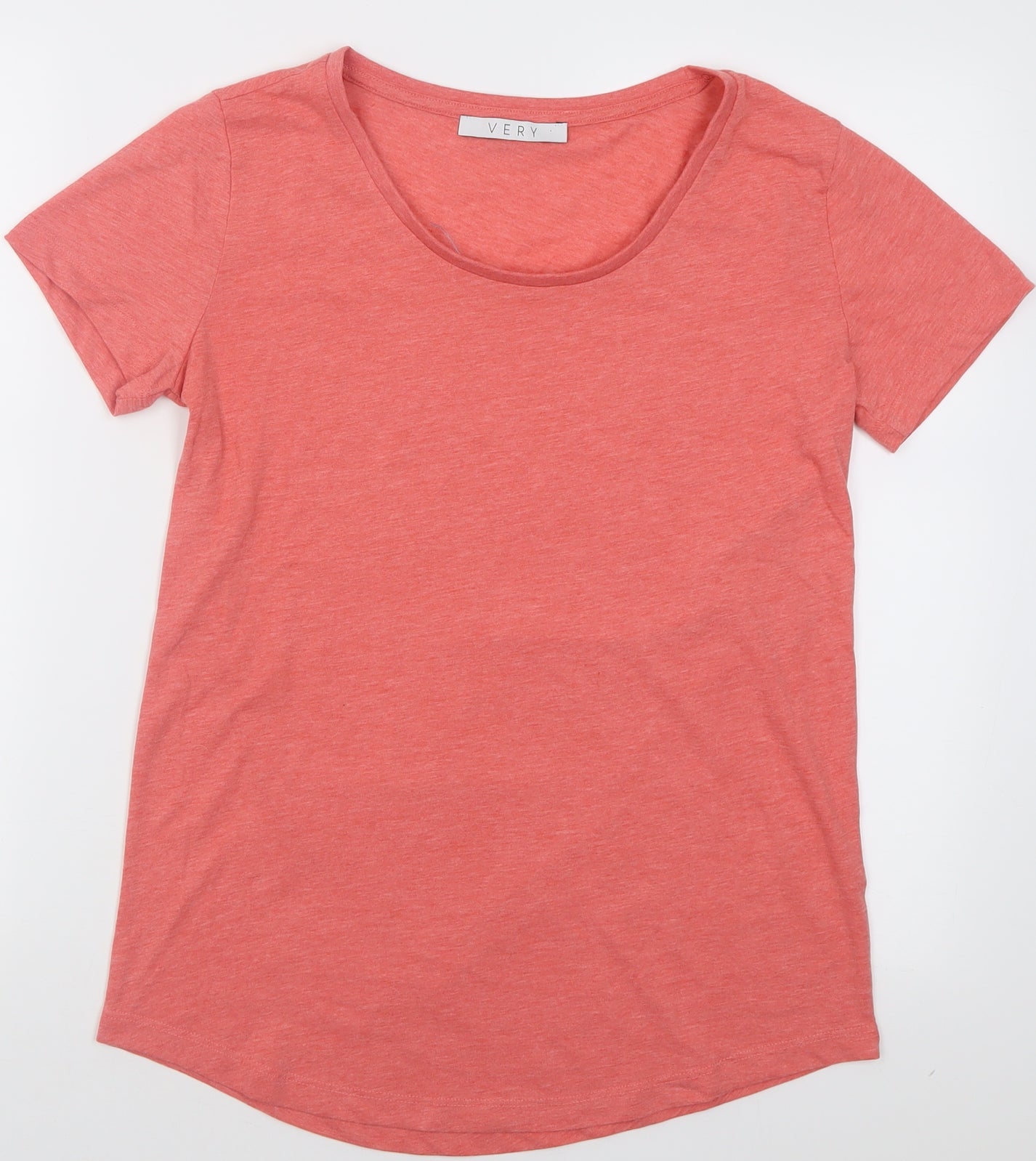 Very Womens Pink  Polyester Basic T-Shirt Size 8 Crew Neck