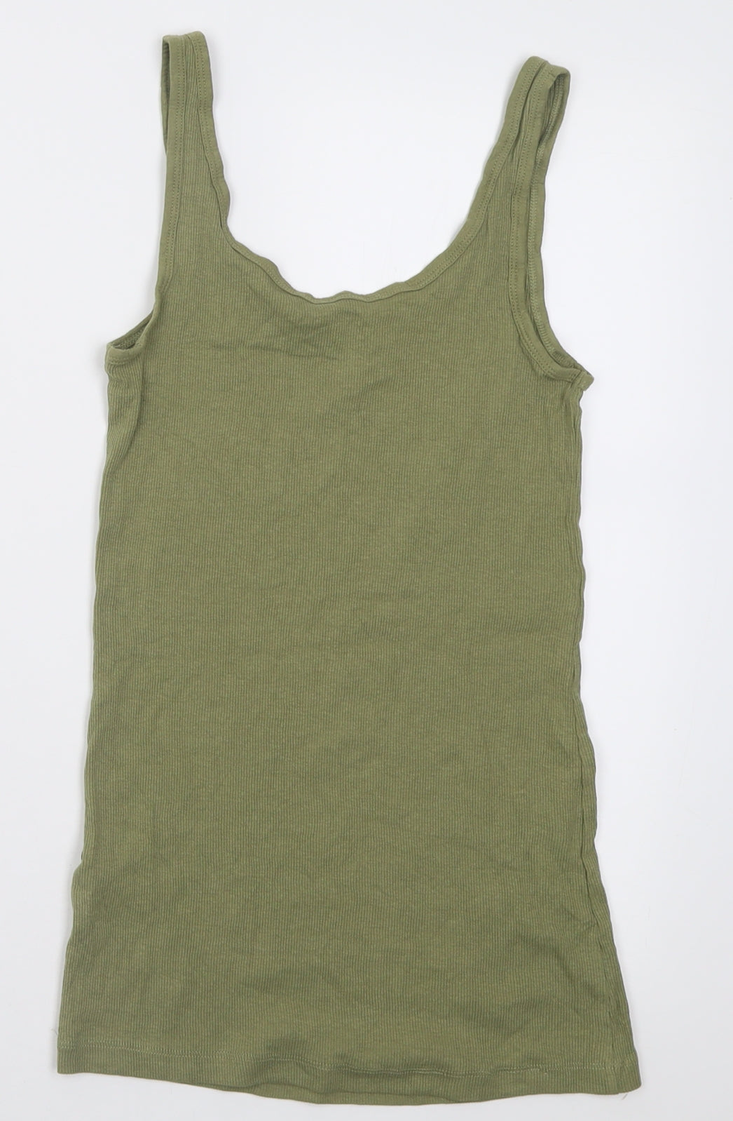 F&F Womens Green  Cotton Basic Tank Size 10 Scoop Neck