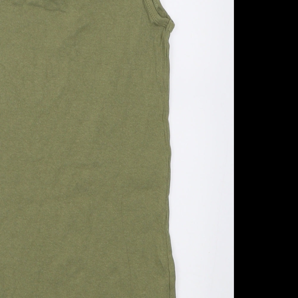 F&F Womens Green  Cotton Basic Tank Size 10 Scoop Neck
