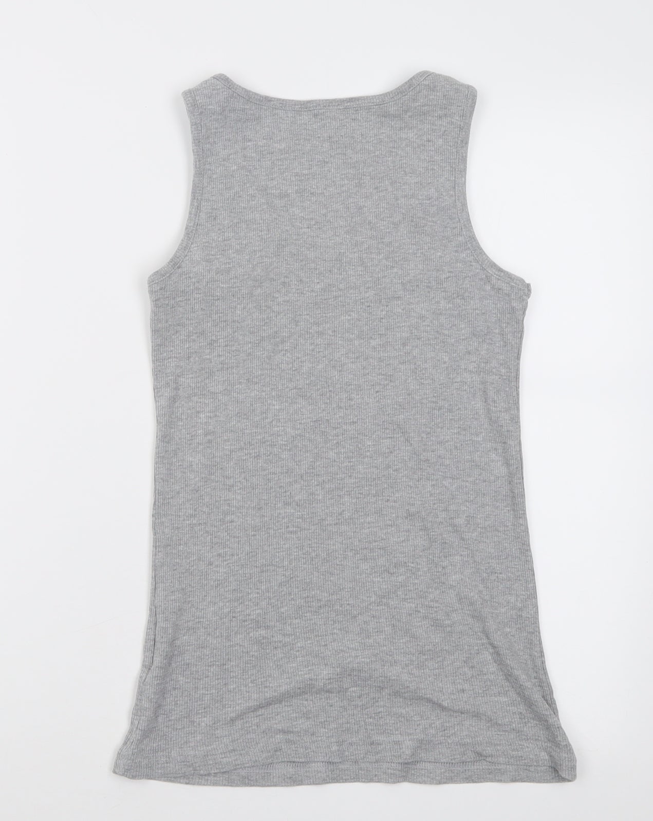 adidas Womens Grey  Polyester Basic Tank Size M Scoop Neck Pullover