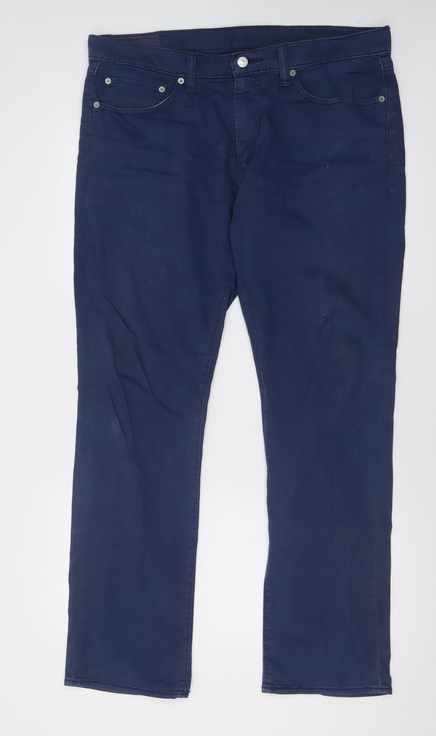 Signature by Levi Strauss & Co. Mens Blue  Cotton Trousers  Size 36 L32 in Regular Button
