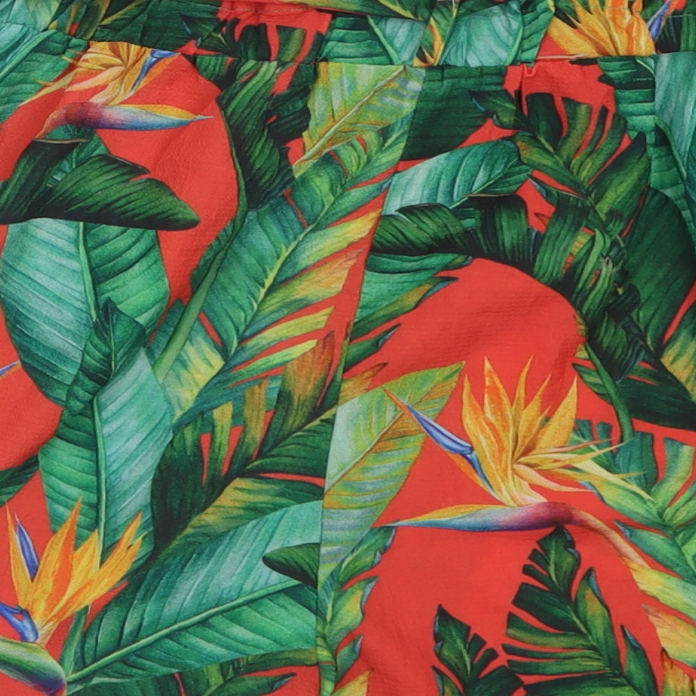 Peacocks Womens Multicoloured  Polyester Paperbag Shorts Size 12  Regular Tie