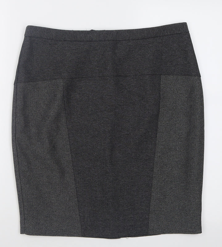 NEXT Womens Grey Polyester A-Line Skirt Size 21 in Zip