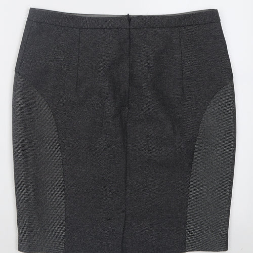 NEXT Womens Grey  Polyester A-Line Skirt Size 21 in   Zip