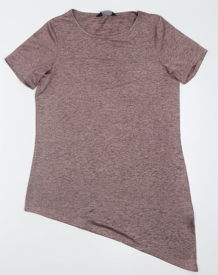 Dorothy Perkins Womens Pink Polyester Basic T-Shirt Size 10 Crew Neck
