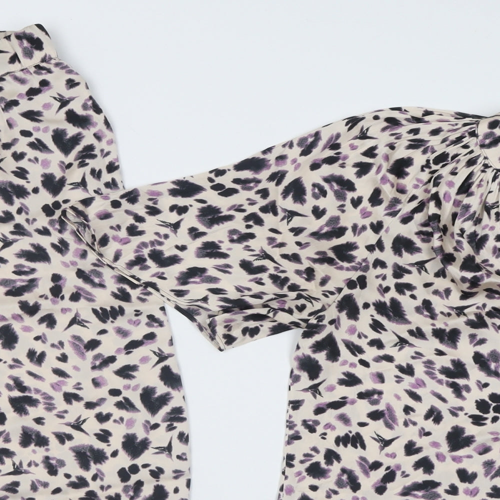 Marks and Spencer Womens Beige Animal Print Polyester Cami Pyjama Set Size 10