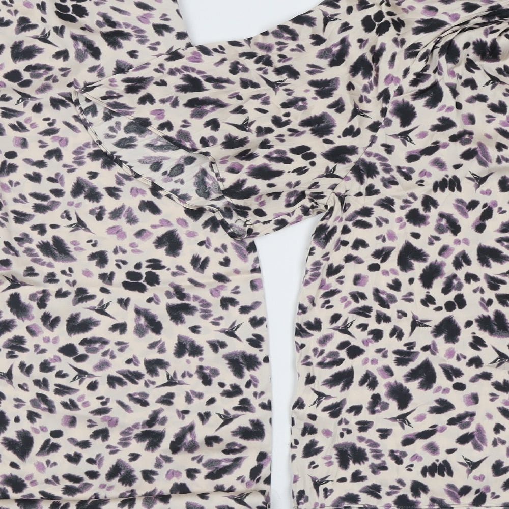 Marks and Spencer Womens Beige Animal Print Polyester Cami Pyjama Set Size 10
