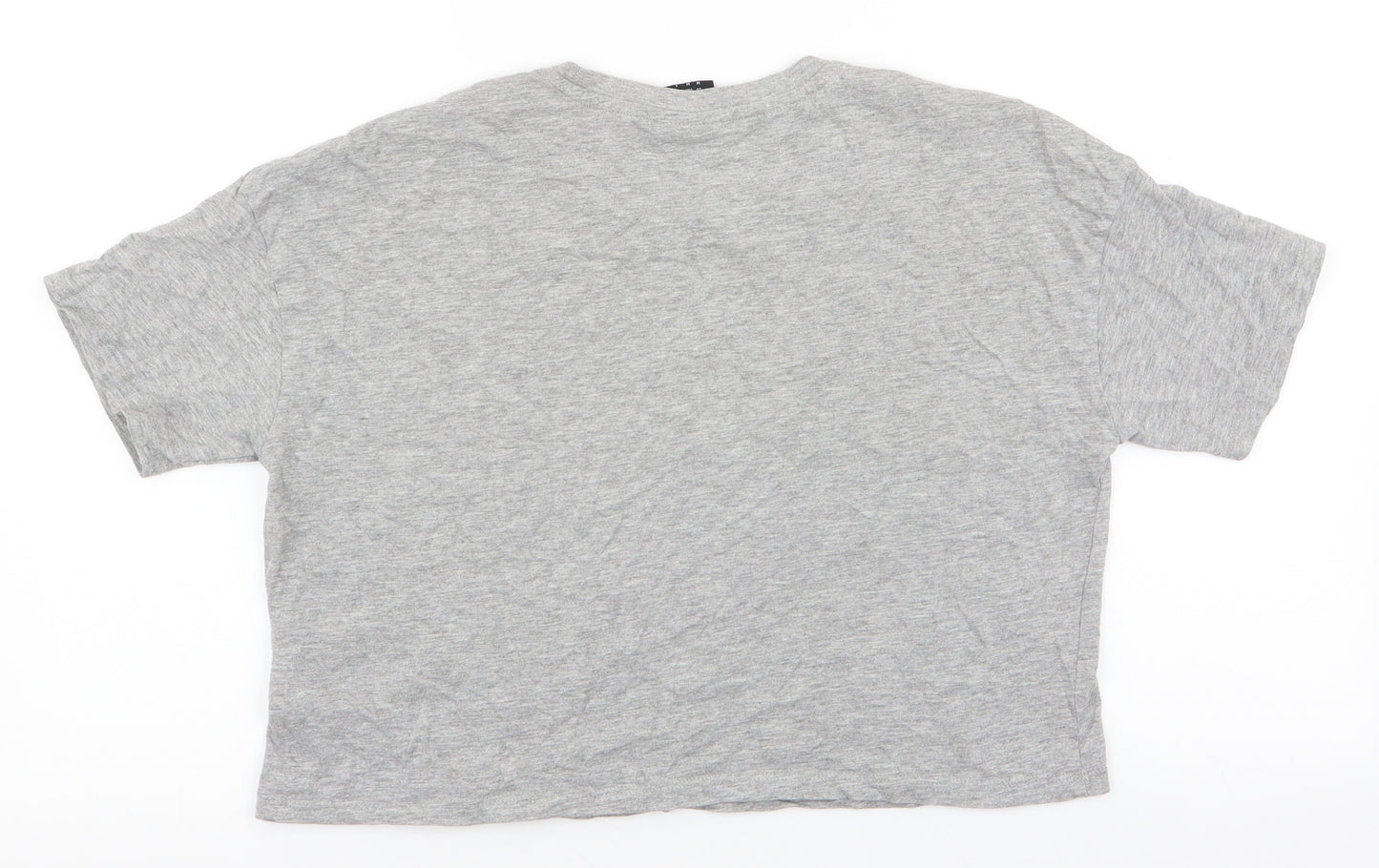 Umbro Womens Grey  Cotton Cropped T-Shirt Size M Round Neck