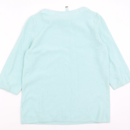 collection  Womens Blue Round Neck  100% Cotton Pullover Jumper Size 12