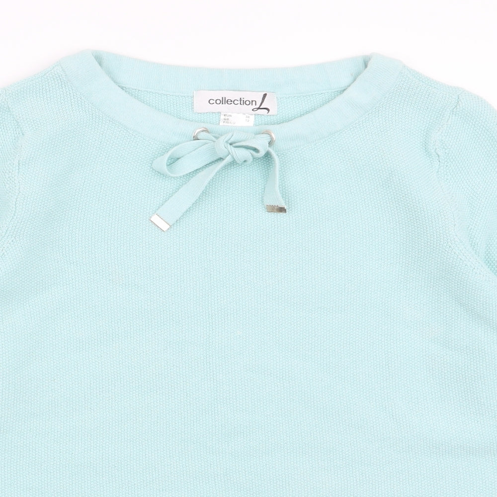 collection  Womens Blue Round Neck  100% Cotton Pullover Jumper Size 12