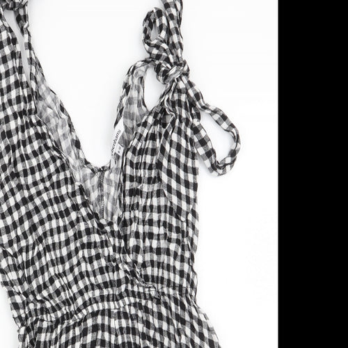 Debenhams Womens Multicoloured Check 100% Viscose Playsuit One-Piece Size 8  Tie