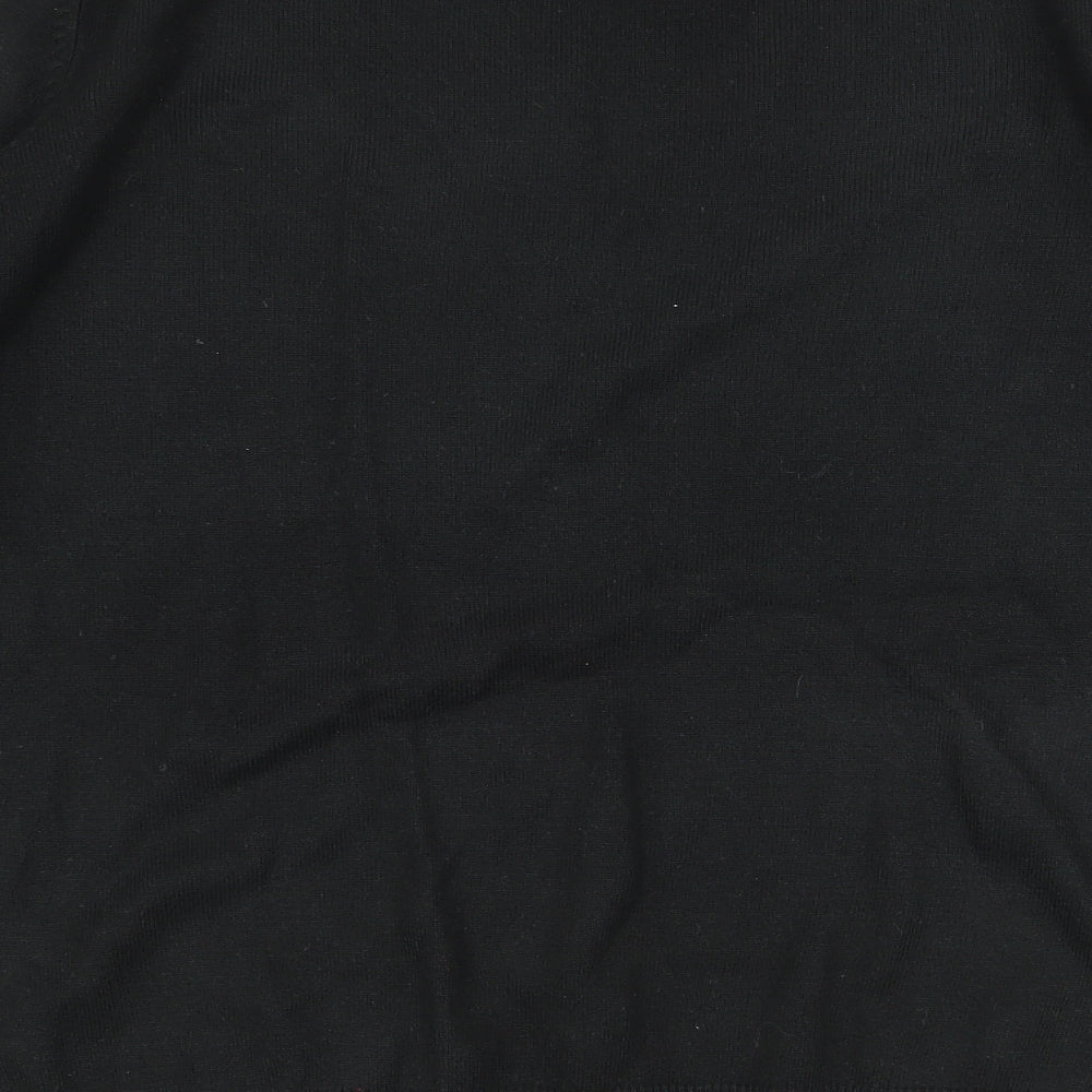 Marks and Spencer Womens Black Round Neck  Acrylic Pullover Jumper Size 14