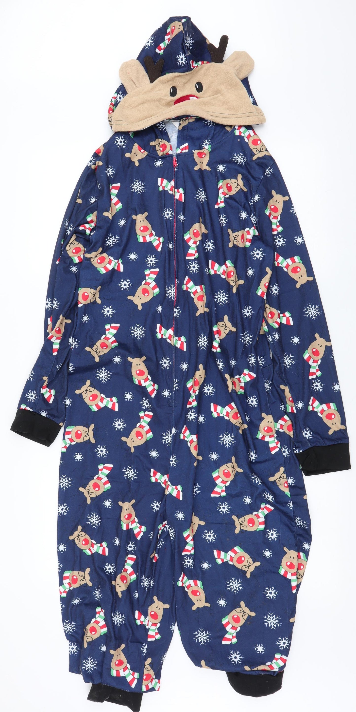 Preworn Womens Blue  Polyester  One Piece Size S  Zip - Reindeer