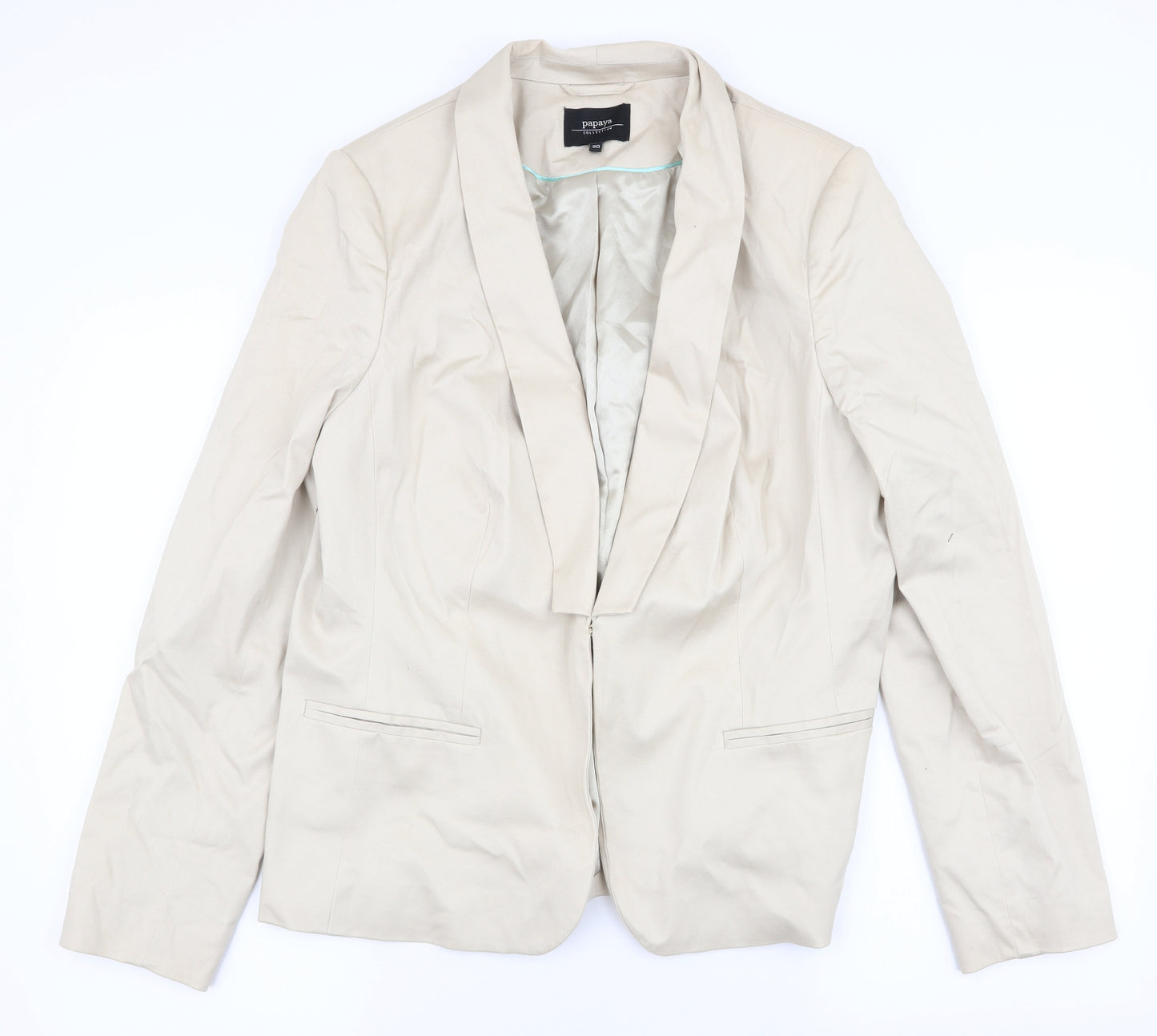 Papaya Womens Beige   Jacket Blazer Size 20  Hook & Eye