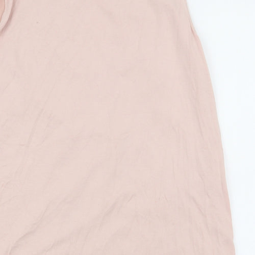 Dunnes Stores Womens Pink Floral Cotton Jersey Tank Size 14 Round Neck