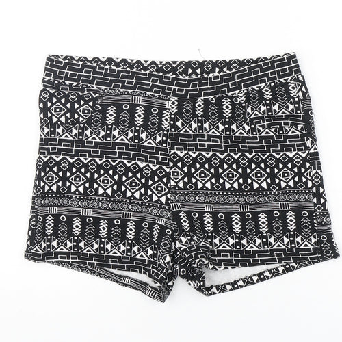 H&M Womens Multicoloured Geometric Cotton Sweat Shorts Size M L3 in Regular