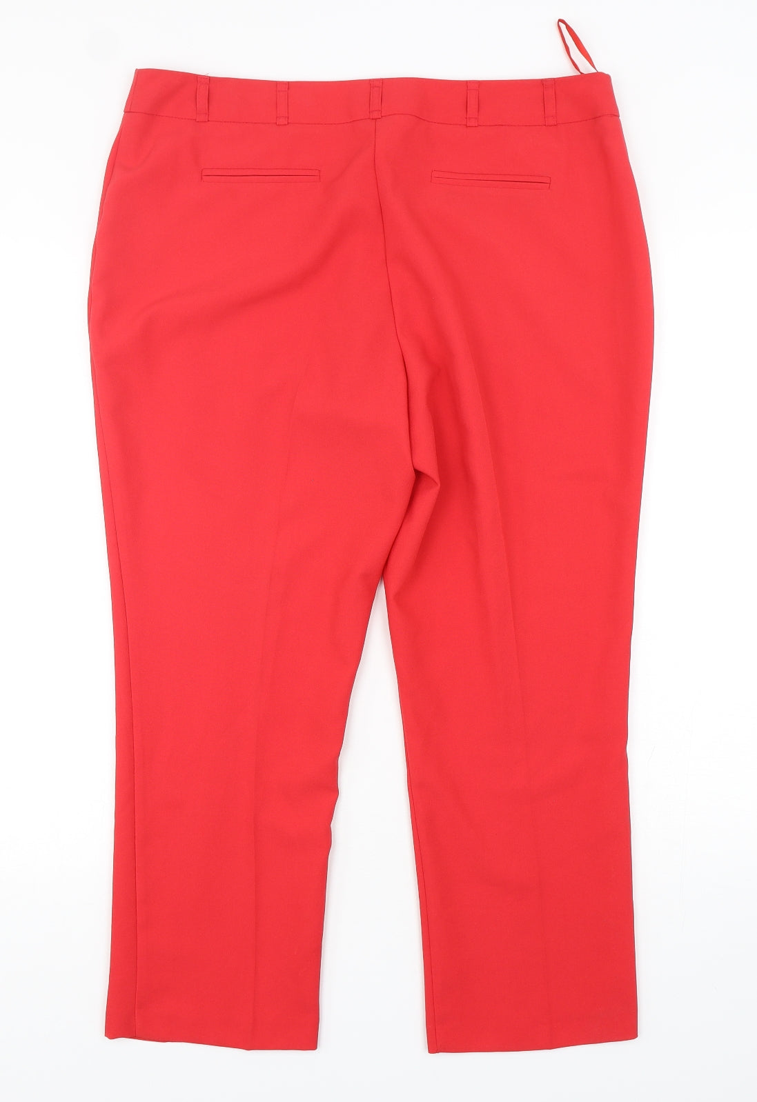 Dunnes  Womens Red  Polyester Cropped Trousers Size 14 L25 in Regular