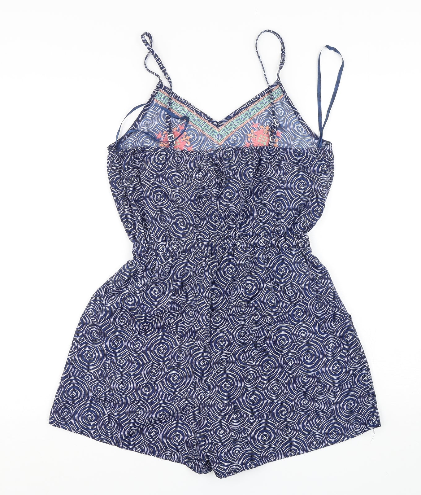 Atmosphere Womens Blue Geometric Polyester Playsuit One-Piece Size 10 L4 in Pullover