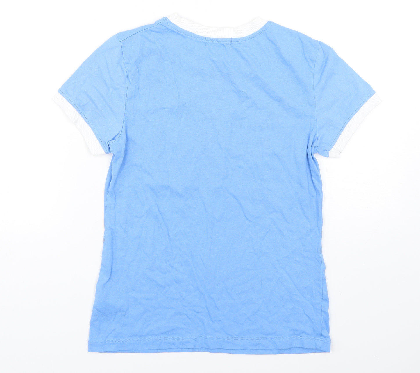 Brave Soul Womens Blue  Cotton Basic T-Shirt Size XS Round Neck
