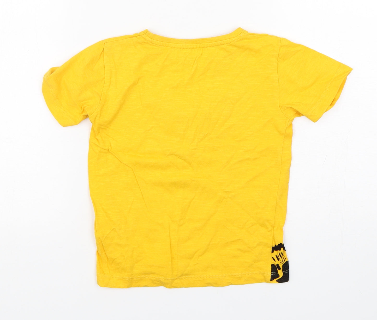 Urban Rascals Boys Yellow  Cotton Basic T-Shirt Size 3-4 Years Round Neck Pullover - Giraffe