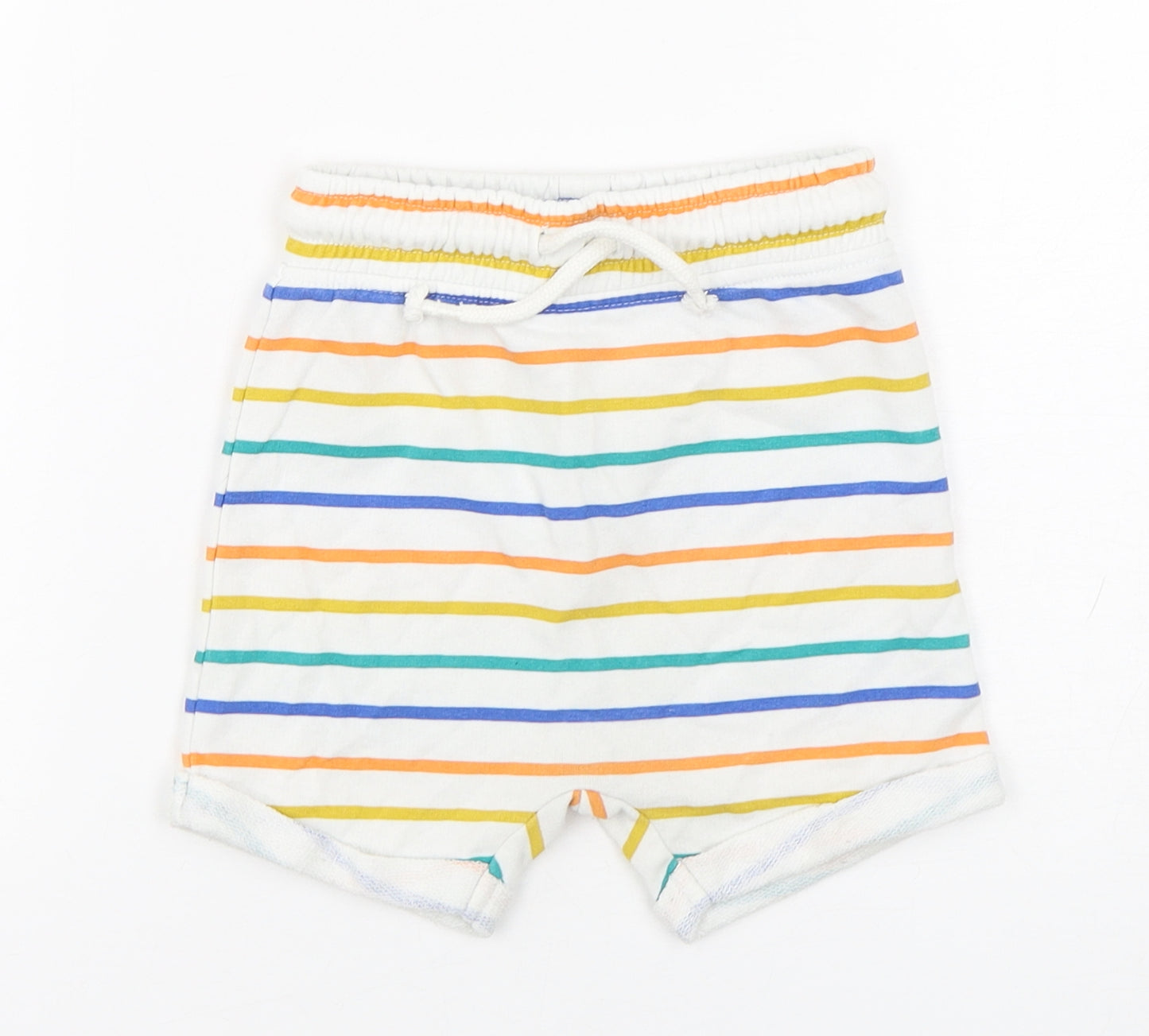 George Boys Multicoloured Striped Cotton Sweat Shorts Size 2-3 Years  Regular Drawstring