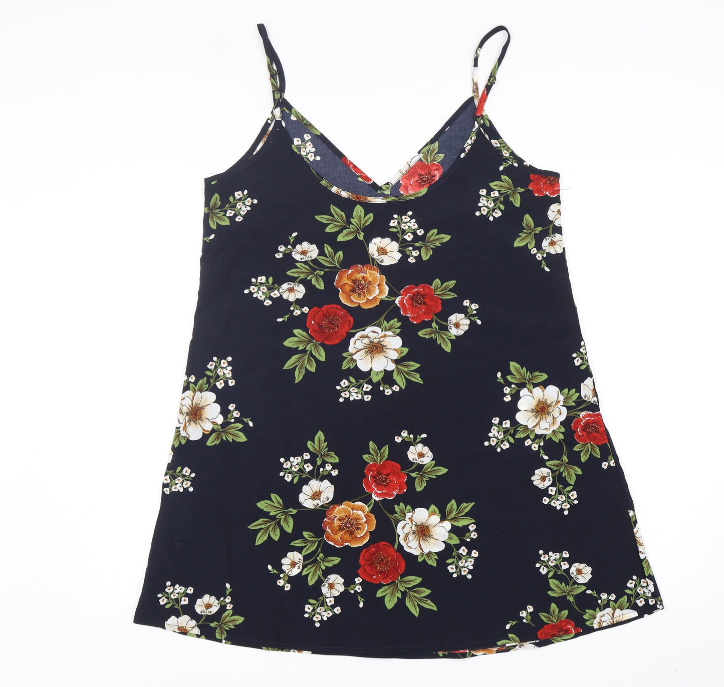 Shein  Womens Blue Floral Polyester Camisole Tank Size M V-Neck